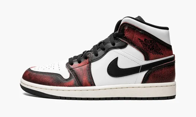Кроссовки Air Jordan 1 Mid SE «Wear-away - Infrared» черный