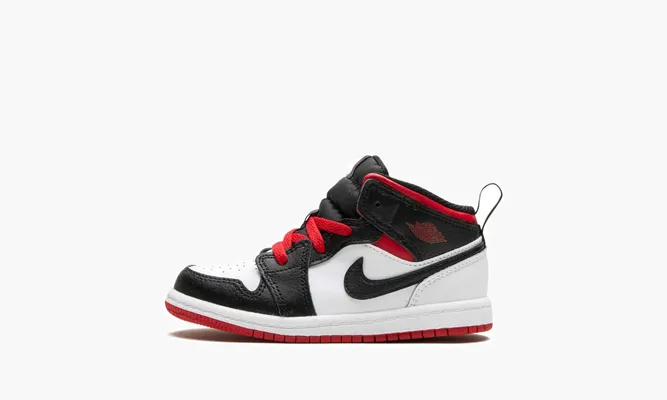 Для самых маленьких Air Jordan 1 Mid TD «White / Black / Gym Red» белый