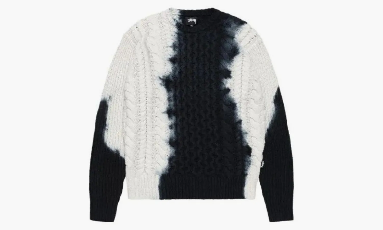 Stussy FW23 Tie Dye Fisherman Sweater Black