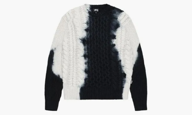 Одежда Stussy FW23 Tie Dye Fisherman Sweater Black черный