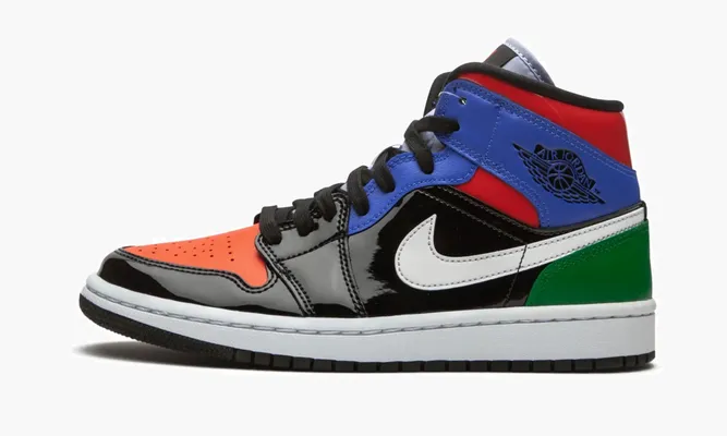 Кроссовки Air Jordan 1 Mid SE WMNS «Multicolor Patent» разноцветный