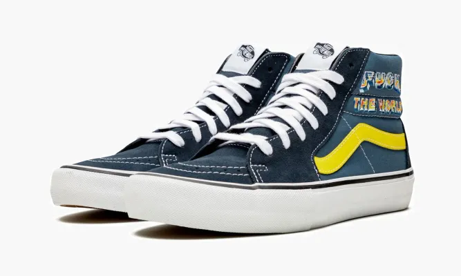 Кроссовки Vans Sk8-hi Pro «Supreme - F*ck The World - Navy» синий