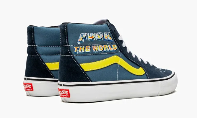 Кроссовки Vans Sk8-hi Pro «Supreme - F*ck The World - Navy» синий