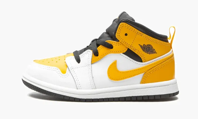 Для самых маленьких Air Jordan 1 Mid TD «White / University Gold» желтый