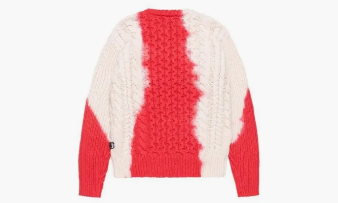 Одежда Stussy FW23 Tie Dye Fisherman Sweater Red белый,красный