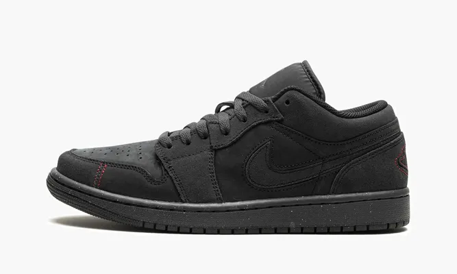 Кроссовки Air Jordan 1 Low SE Craft «Dark Smoke Grey / Varsity Red» черный