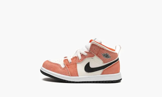 Для самых маленьких Air Jordan 1 Mid TD «Orange Suede» оранжевый