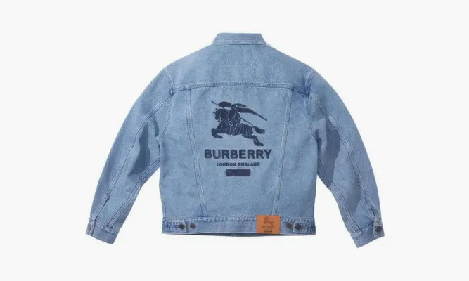 Одежда Supreme X Burberry Trucker Jacket «Washed Blue» lightBlue