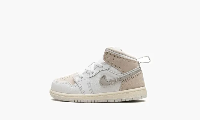 Для самых маленьких Air Jordan 1 Mid SE Craft TD «White Grey» бежевый