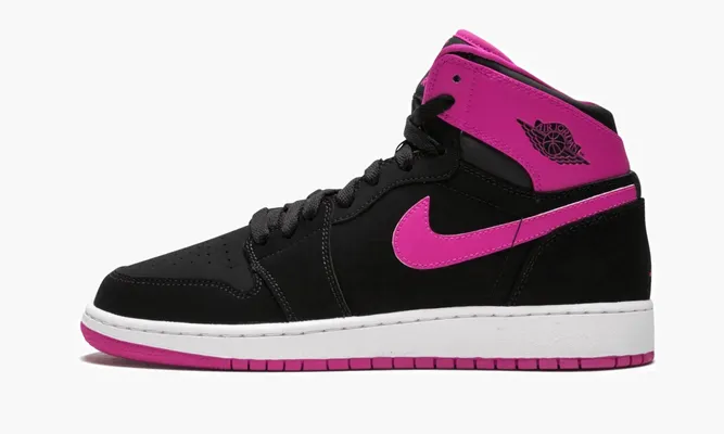 Кроссовки Air Jordan 1 Retro High GS «Black / Vivid Pink» черный