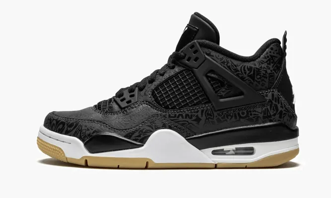 Кроссовки Air Jordan 4 Retro SE GS «Laser Black / Gum» черный