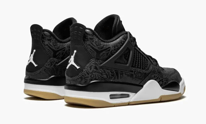 Кроссовки Air Jordan 4 Retro SE GS «Laser Black / Gum» черный