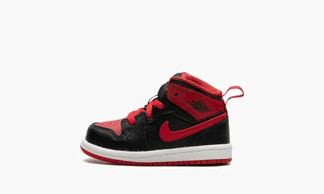 Для самых маленьких Air Jordan 1 Mid TD «Alternate Bred» черный,красный