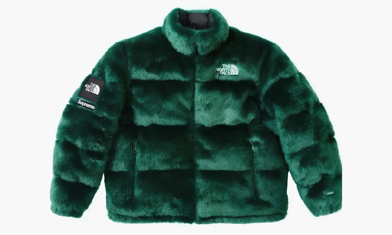 Supreme X The North Face Faux Faur Nuptse Jacket Green