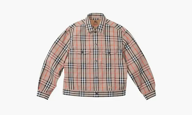 Одежда Supreme X Burberry Trucker Jacket «Beige» бежевый