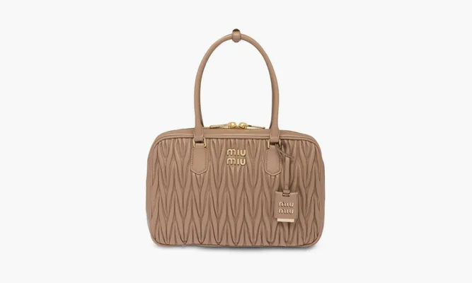 Сумки Miu Miu Matelassé Nappa Leather Arcadie Bag «Sand Beige» бежевый