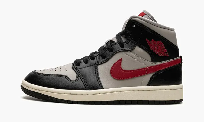 Кроссовки Air Jordan 1 Mid WMNS «Black / Gym Red / College Grey» оранжевый