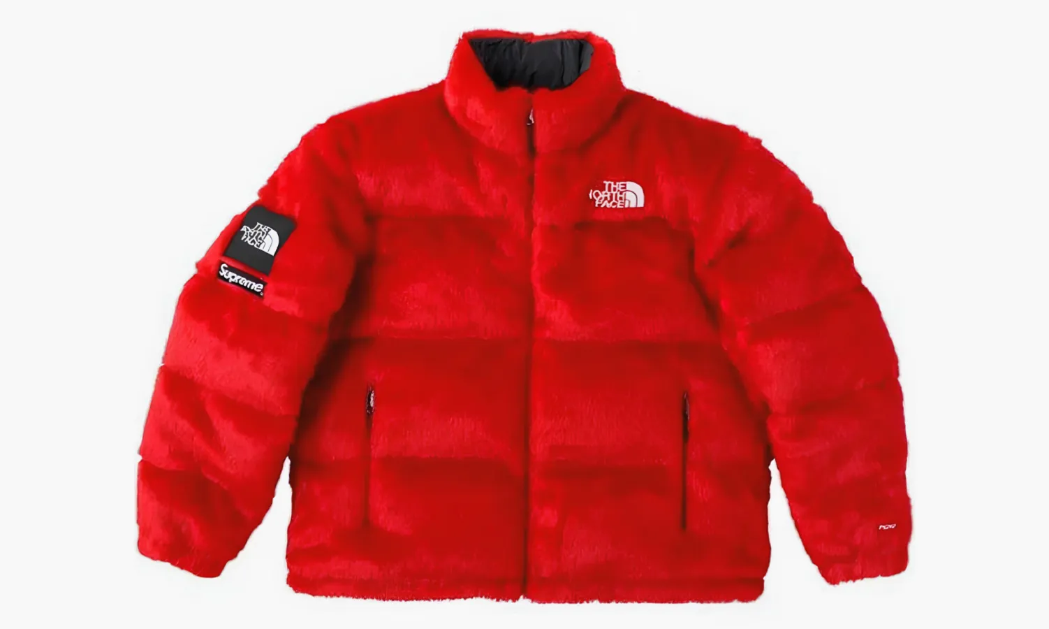 Supreme X The North Face Faux Faur Nuptse Jacket Red