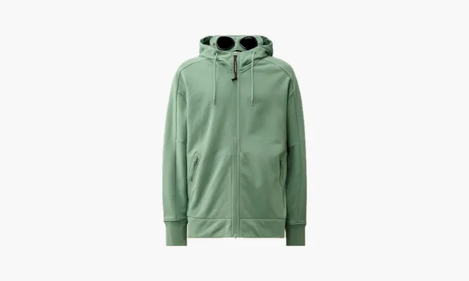 Одежда C.P. Company Diagonal Raised Fleece Goggle Zipped Hoodie «Green» зеленый