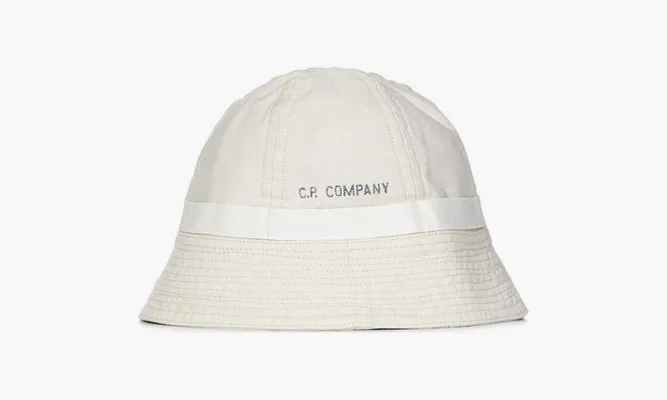 Аксессуары C.P. Company Logo Print Cotton Bucket Hat «White» белый