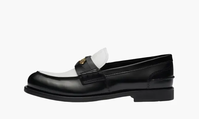 Обувь Miu Miu Leather Loafers «White Black» белый