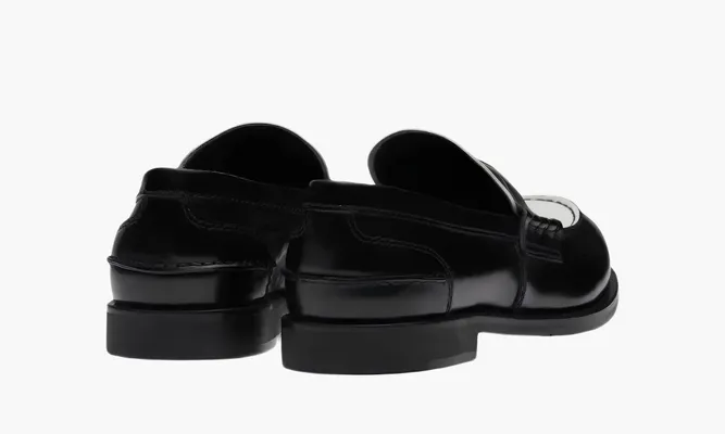 Обувь Miu Miu Leather Loafers «White Black» белый