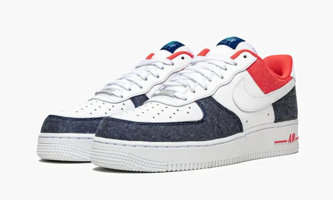 Кроссовки Air Force 1 '07 LX «USA Denim» белый,черный