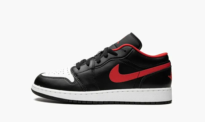 Кроссовки Air Jordan 1 Low GS «White Toe» черный