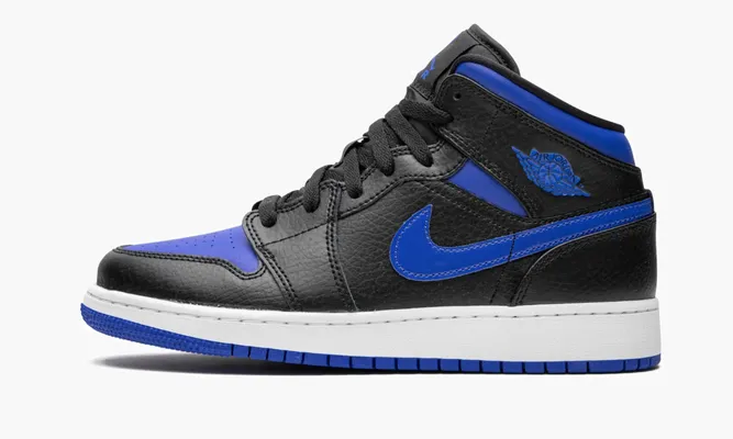 Кроссовки Air Jordan 1 Mid GS «Black Royal» черный