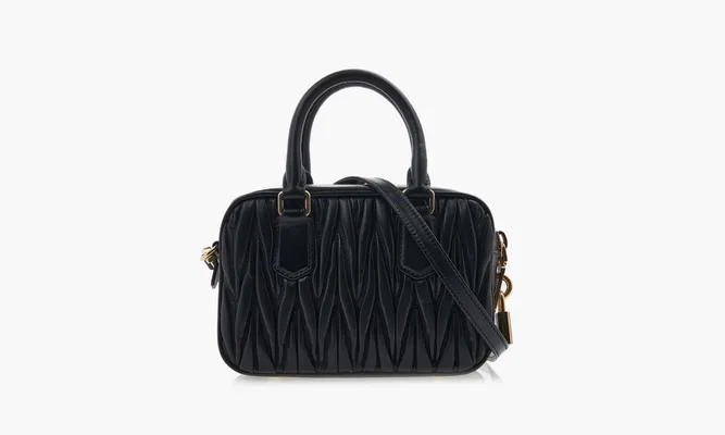 Сумки Miu Miu Matelassé Nappa Leather Arcadie Bag «Black» черный