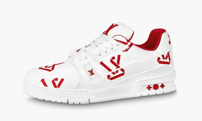 Кроссовки Louis Vuitton Trainer «Red Tint» белый