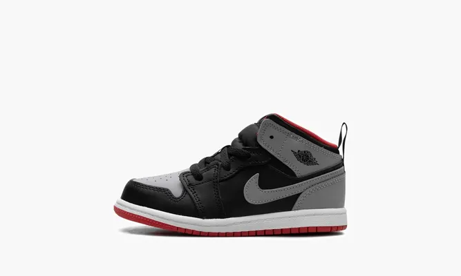 Кроссовки Air Jordan 1 Mid «Black / Cement Grey-fire Red-white» черный