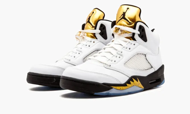 Кроссовки Air Jordan 5 Retro «Olympic Gold Medal» белый