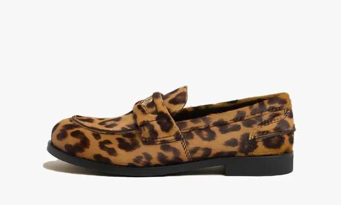 Обувь Miu Miu Leather Loafers «Leopard» коричневый