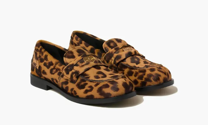Обувь Miu Miu Leather Loafers «Leopard» коричневый