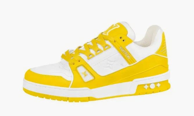 Кроссовки Louis Vuitton Trainer «Yellow White Monogram» желтый