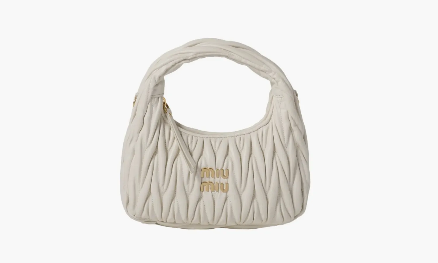 Miu Miu Wander Matelasse Nappa Leather Hobo Bag «White»