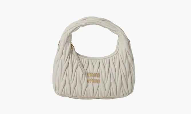 Сумки Miu Miu Wander Matelasse Nappa Leather Hobo Bag «White» белый