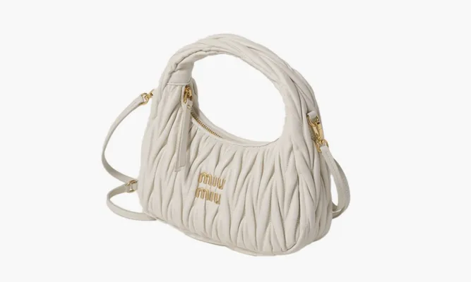 Сумки Miu Miu Wander Matelasse Nappa Leather Hobo Bag «White» белый