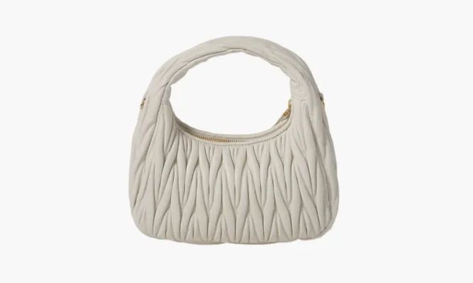 Сумки Miu Miu Wander Matelasse Nappa Leather Hobo Bag «White» белый