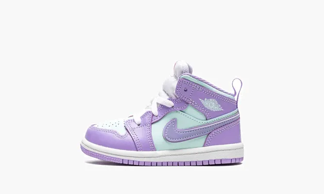 Для самых маленьких Air Jordan 1 Mid TD «Purple / Aqua» фиолетовый