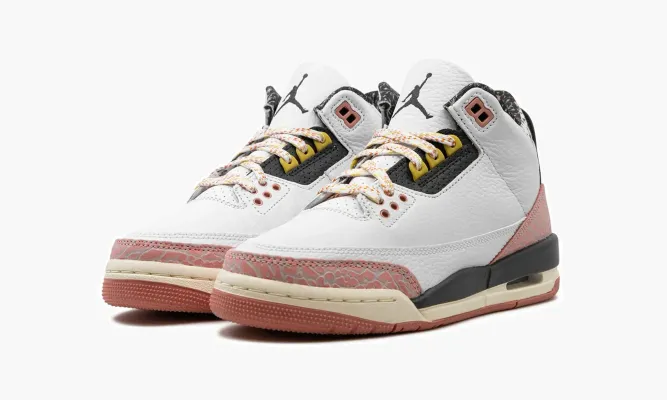 Кроссовки Air Jordan 3 GS «White / Red Stardust» белый