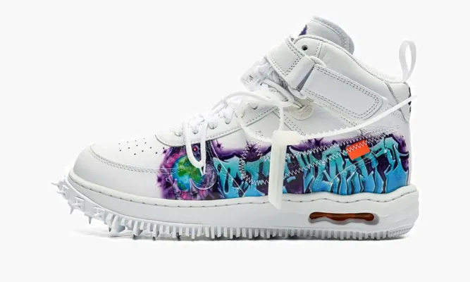 Кроссовки Air Force 1 Mid «Off-White - Graffiti White» белый