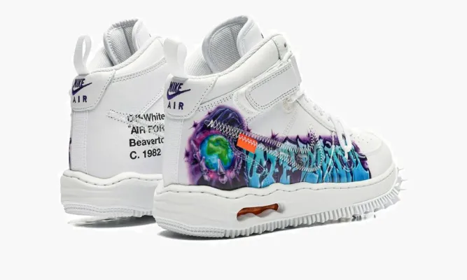 Кроссовки Air Force 1 Mid «Off-White - Graffiti White» белый
