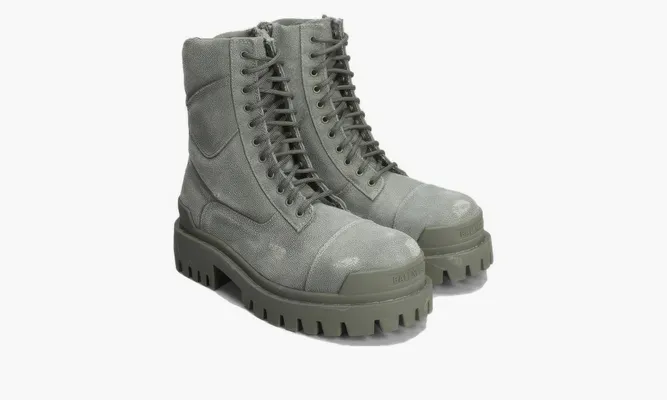 Кроссовки Balenciaga Strike Cotton Canvas Combat «Khaki» зеленый