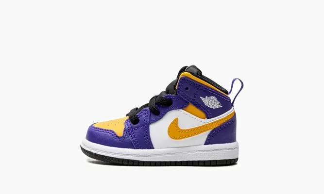 Для самых маленьких Air Jordan 1 Mid TD «Lakers 2022» синий