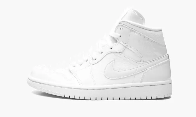 Кроссовки Air Jordan 1 Mid WMNS «Triple White» белый