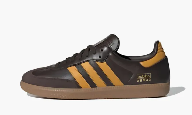 Кроссовки Adidas Samba OG «Dark Brown Preloved Yellow» желтый