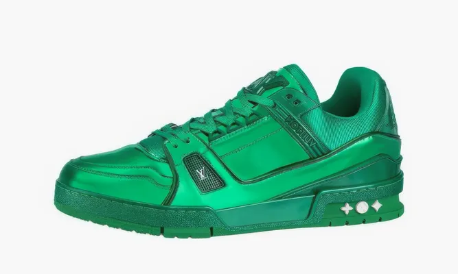 Кроссовки Louis Vuitton Trainer «Metallic Green» зеленый