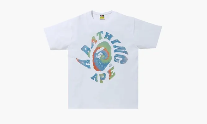 Одежда Bape Pigment Tie Dye Twist College Tee 'White/Sax' белый